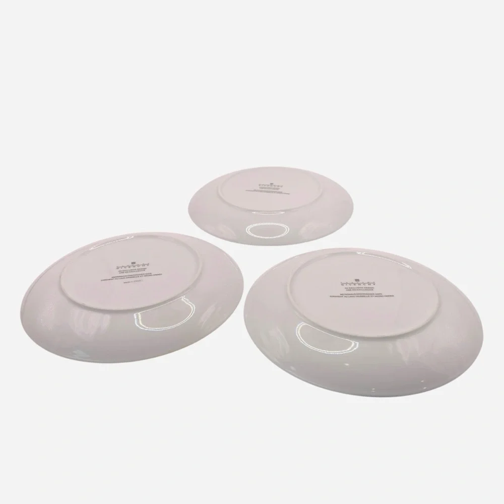 Vintage Set 3 GIVENCHY Parfums 2003 Paris Porcelain Dessert Plates Flowers 8” - Picture 4 of 12